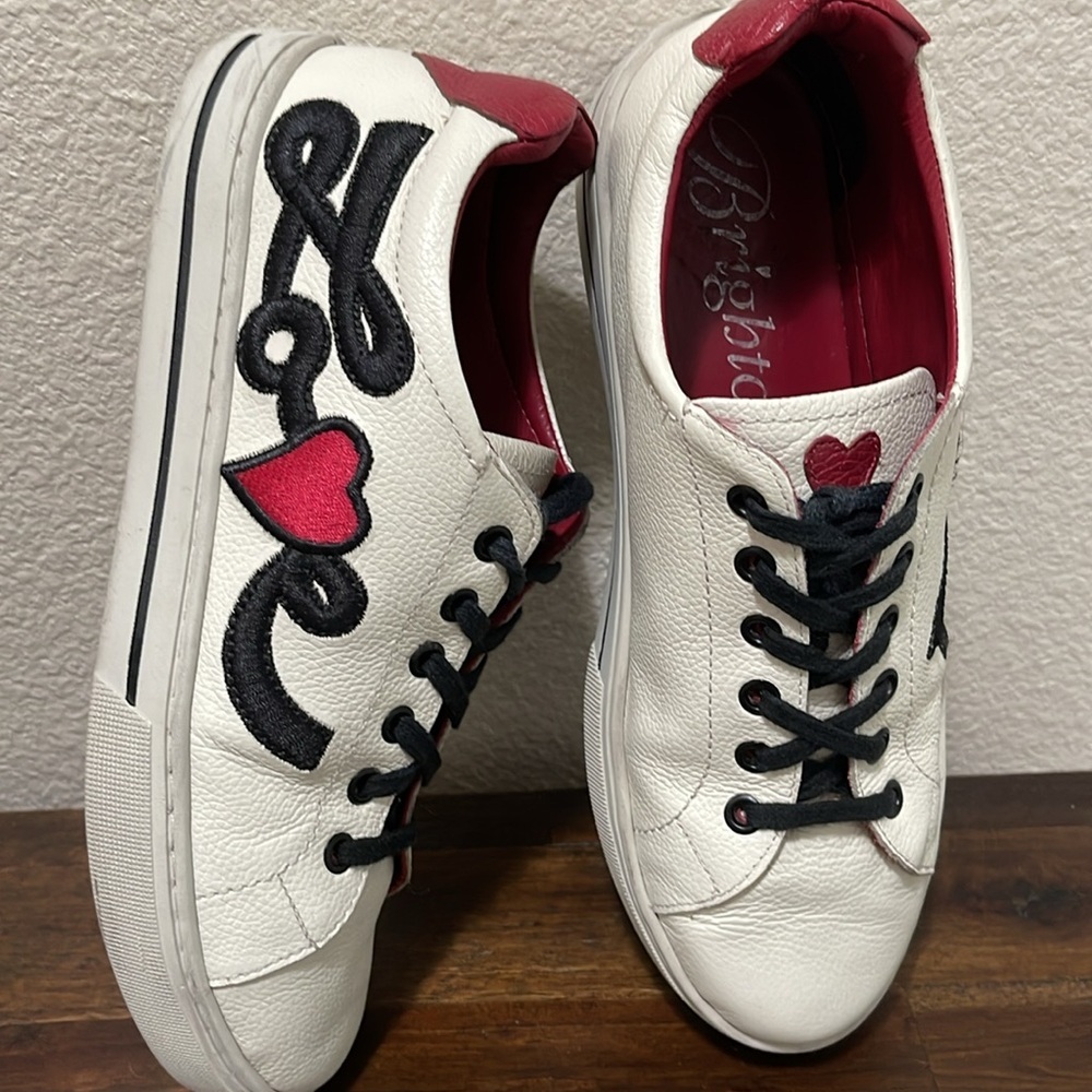 Brighton Love Me Beige Red Sneakers size 8.5 Valentines - Picture 16 of 17